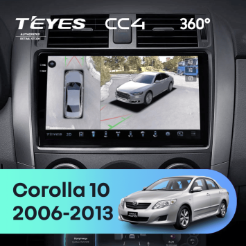 Штатная магнитола Teyes CC4 360 6/64 Toyota Corolla 10 E140 E150 (2006-2013) Тип-A
