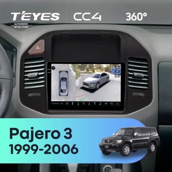 Штатная магнитола Teyes CC4 360 8/128 Mitsubishi Pajero 3 (1999-2006) (черная)