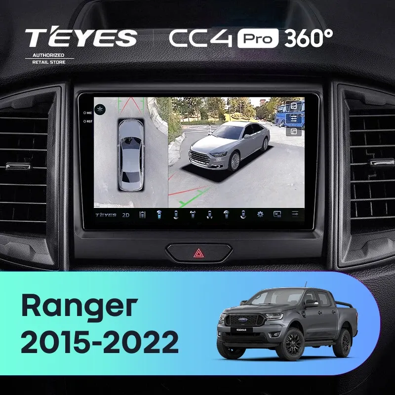 Штатная магнитола Teyes CC4 Pro 360 12/256 Ford Ranger P703 (2015-2022) Тип-C