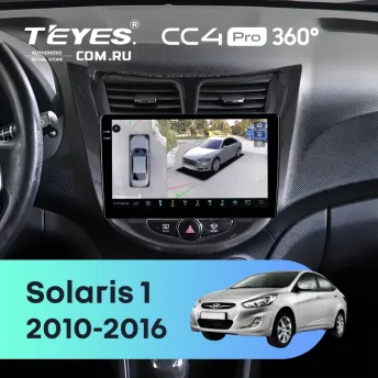 Штатная магнитола Teyes CC4 Pro 360 8/128 Hyundai Solaris 1 (2010-2016) F2 (черный глянец)