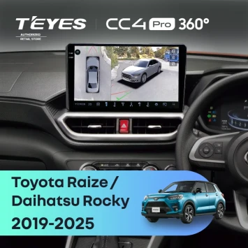 Штатная магнитола Teyes CC4 Pro 360 8/128 Toyota Raize (2019-2026) F2 Правый руль