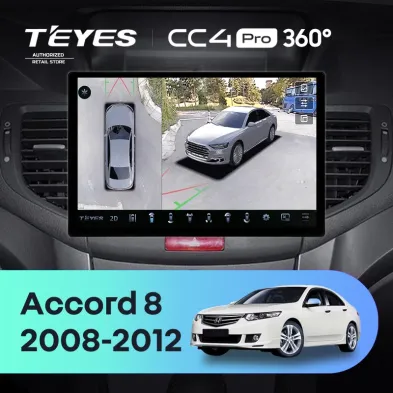 Штатная магнитола Teyes CC4 Pro 360 12/256 Honda Accord 8 (2008-2012) (13")