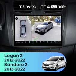 Штатная магнитола Teyes CC4 Pro 360 12/256 Renault Sandero 2 (2013-2022) F1 (11")