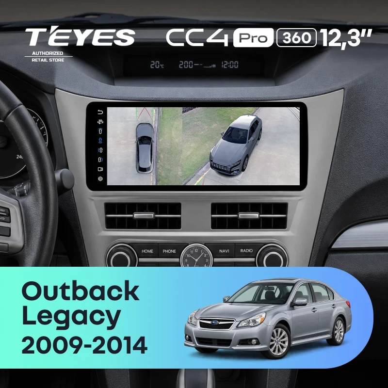 Штатная магнитола Teyes CC4 Pro 12.3" 360 8/128 Subaru Legacy 5 (2009-2014) Правый руль