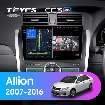 Штатная магнитола Teyes CC3 2K 6/128 Toyota Allion T260 (2007-2016) Правый руль