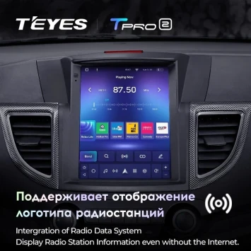 Штатная магнитола Tesla style Teyes TPRO 2 6/128 Honda CR-V 4 RM RE (2011-2015) Тип-A