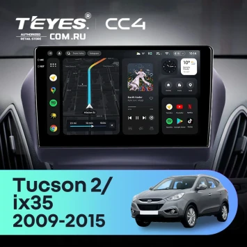 Штатная магнитола Teyes CC4 8/128 Hyundai ix35 (2009-2015) (Tucson 2) Тип-AB (10")