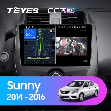 Штатная магнитола Teyes CC3 2K 360 6/128 Nissan Sunny (2014-2016)