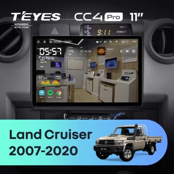 Штатная магнитола Teyes CC4 Pro 12/256 Toyota Land Cruiser 70 Series LC 79 (2007-2020) (11")