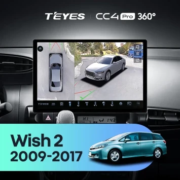 Штатная магнитола Teyes CC4 Pro 360 12/256 Toyota Wish 2 XE20 (2009-2017) (11")