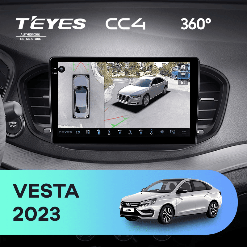 Штатная магнитола Teyes CC4 360 8/128 Lada Vesta (2023-2026) F2 Тип-B