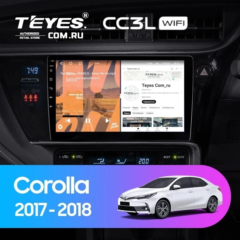 Штатная магнитола Teyes CC3L WiFi 2/32 Toyota Corolla (2017-2018) Тип-B