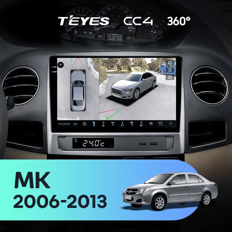 Штатная магнитола Teyes CC4 360 8/128 Geely MK 1 (2006-2013)