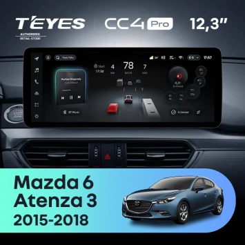 Штатная магнитола Teyes CC4 Pro 12.3" 12/256 Mazda 6 GJ GL (2015-2018) Тип-A