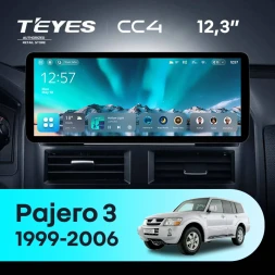 Штатная магнитола Teyes CC4 12.3" 8/128 Mitsubishi Pajero 3 V70 V60 (1999-2006) F1