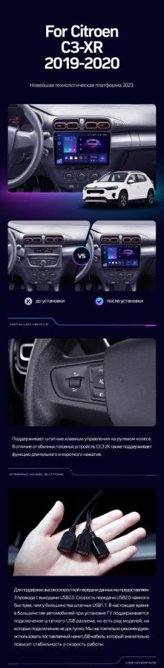 Штатная магнитола Teyes CC3 2K 360 6/128 Citroen C3-XR (2019-2020) F1