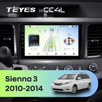 Штатная магнитола Teyes CC4L 6/64 с DTS Toyota Sienna 3 XL30 (2010-2014)