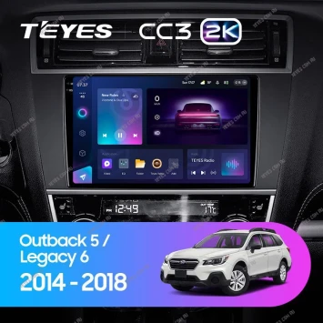 Штатная магнитола Teyes CC3 2K 6/128 Subaru Legacy 6 (2014-2017)