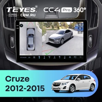 Штатная магнитола Teyes CC4 Pro 360 8/128 Chevrolet Cruze J300 J308 (2012-2015) F2 (черная)