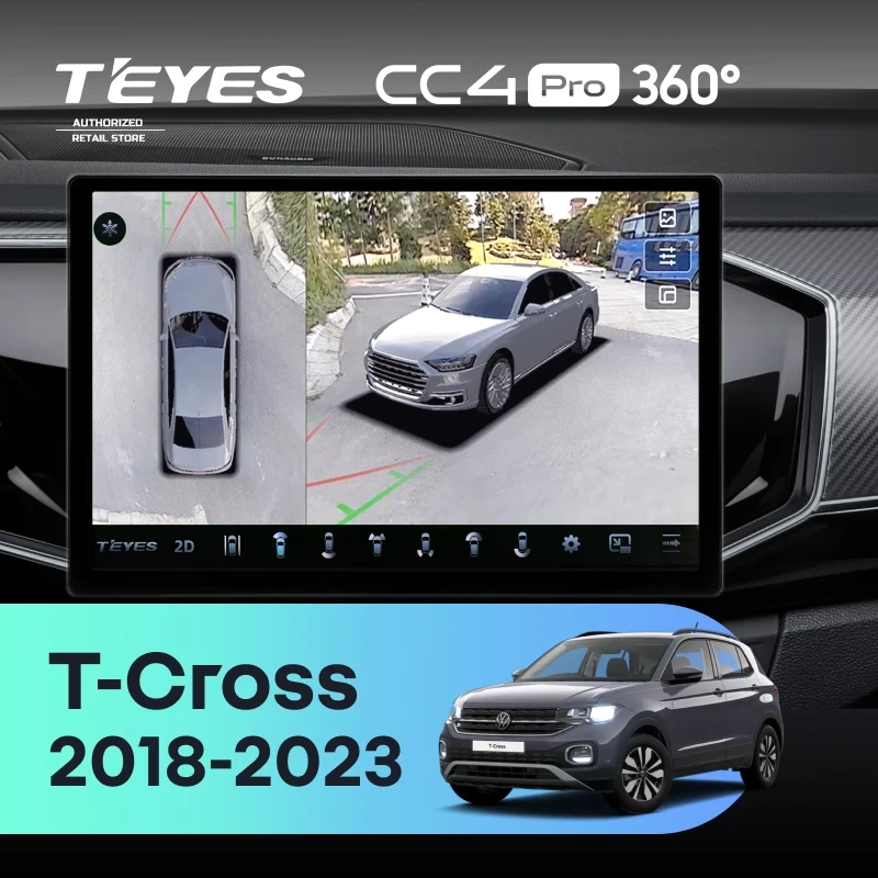 Штатная магнитола Teyes CC4 Pro 360 8/128 Volkswagen T-Cross (2018-2023) (13")