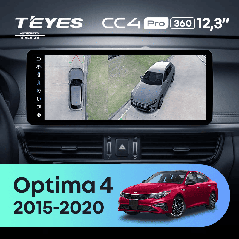 Штатная магнитола Teyes CC4 Pro 12.3" 360 8/128 Kia Optima 4 JF (2015-2020) Тип-B