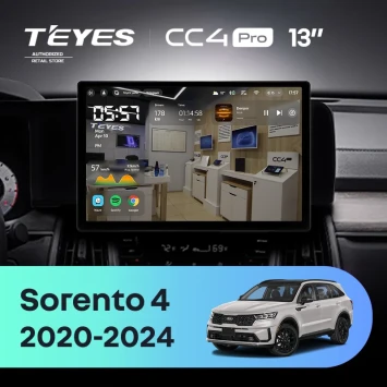 Штатная магнитола Teyes CC4 Pro 12/256 Kia Sorento 4 MQ4 (2020-2024) (13")