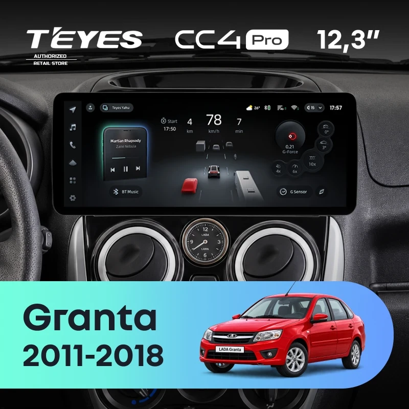Штатная магнитола Teyes CC4 Pro 12.3" 8/128 LADA Granta (2011-2018) F2
