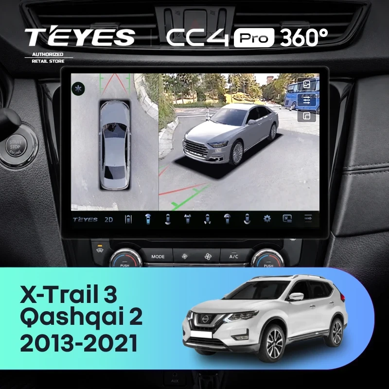 Штатная магнитола Teyes CC4 Pro 360 12/256 Nissan X-Trail 3 T32 (2013-2021) F2 Тип-C (13")