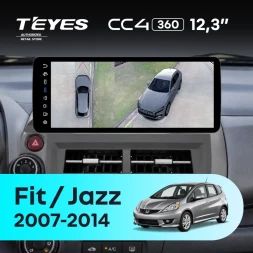 Штатная магнитола Teyes CC4 12.3" 360 6/64 Honda Fit 2 GE (2007-2014)