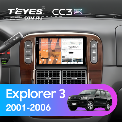 Штатная магнитола Teyes CC3 2K 360 6/128 Ford Explorer 3 (2001-2006)