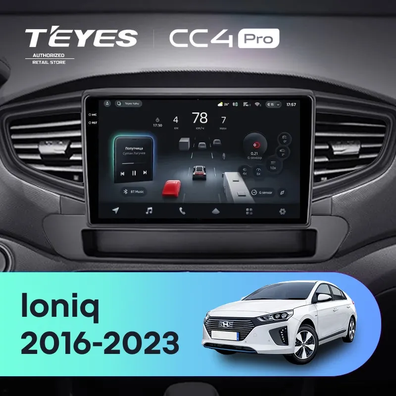 Штатная магнитола Teyes CC4 Pro 8/128 Hyundai Ioniq AE (2016-2023) Тип-A
