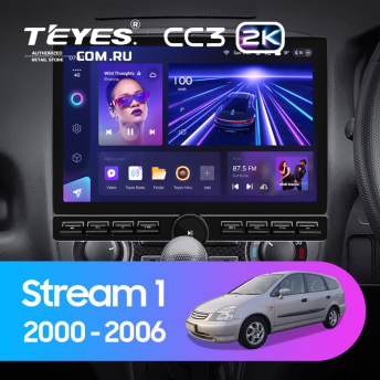 Штатная магнитола Teyes CC3 2K 6/128 Honda Stream 1 (2000-2006) F1 (13" с кнопками)