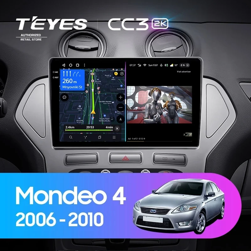 Штатная магнитола Teyes CC3 2K 6/128 Ford Mondeo 4 (2006-2010)