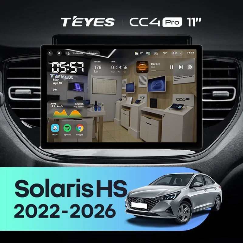 Штатная магнитола Teyes CC4 Pro 8/128 Solaris HS (2022-2026) (11")