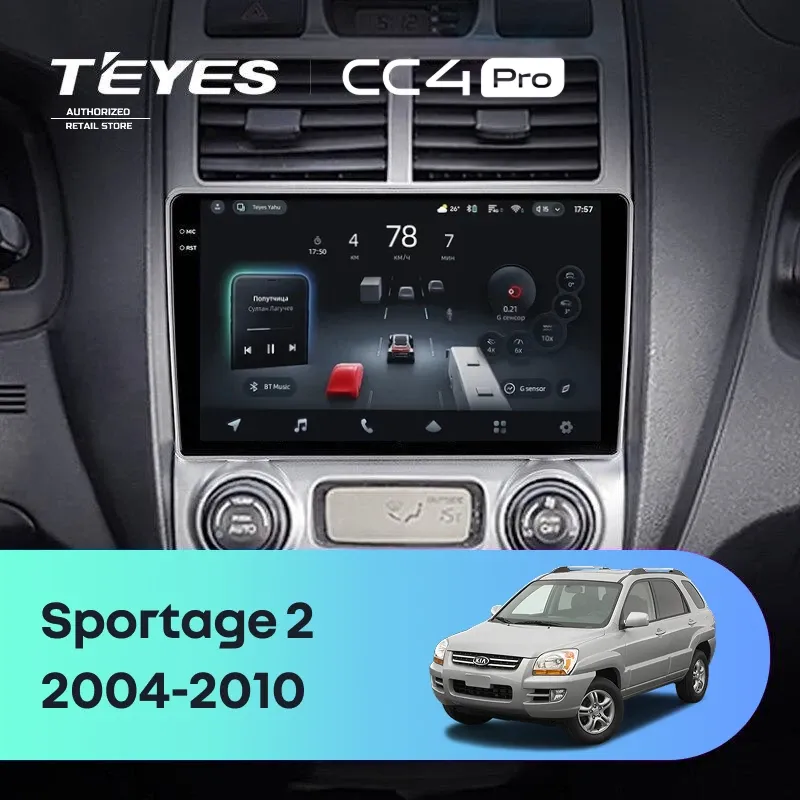 Штатная магнитола Teyes CC4 Pro 8/128 Kia Sportage 2 (2004-2010) F1