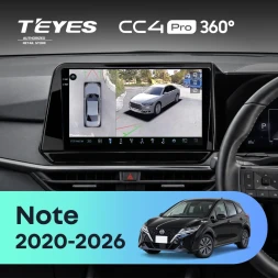 Штатная магнитола Teyes CC4 Pro 360 12/256 Nissan Note (2020-2026) Правый руль