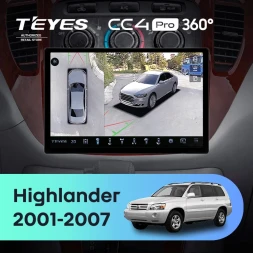 Штатная магнитола Teyes CC4 Pro 360 12/256 Toyota Highlander 1 XU20 (2001-2007) (11")