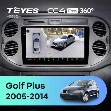 Штатная магнитола Teyes CC4 Pro 360 8/128 Volkswagen Golf Plus (2005-2014) (серая) F2