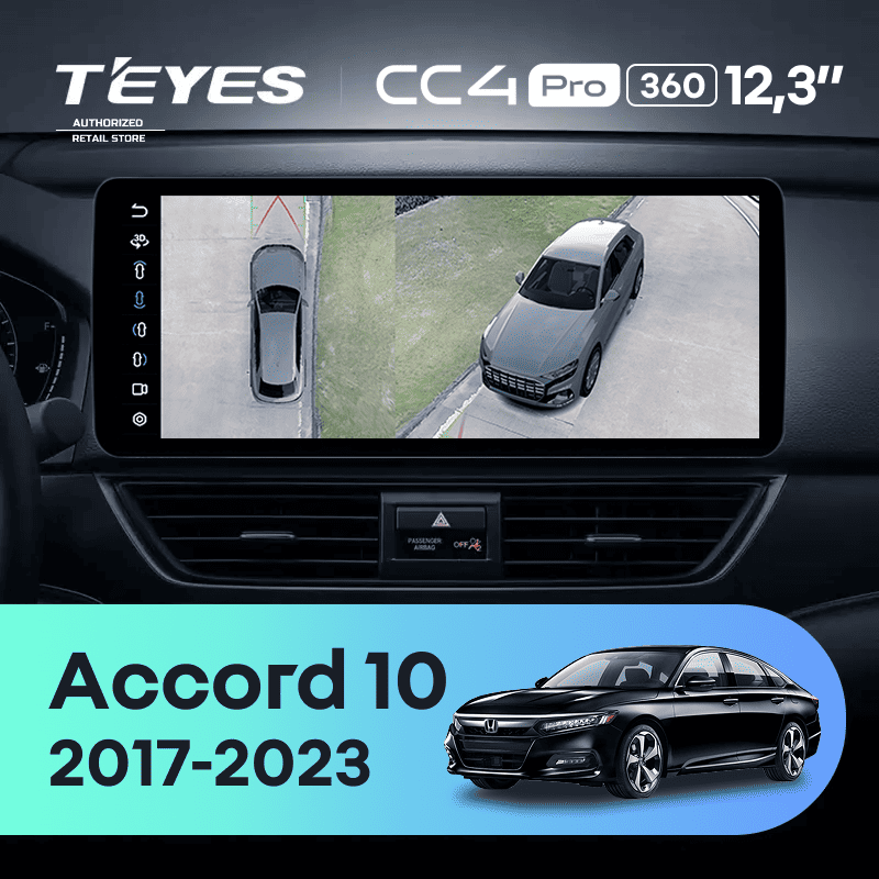 Штатная магнитола Teyes CC4 Pro 12.3" 360 12/256 Honda Accord 10 CV (2017-2023) Тип-B