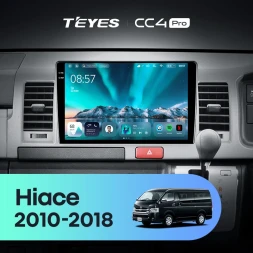 Штатная магнитола Teyes CC4 Pro 12/256 Toyota Hiace H200 (2010-2018) Правый руль