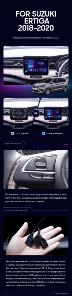 Штатная магнитола Teyes CC3 2K 360 6/128 Suzuki Ertiga (2018-2020)