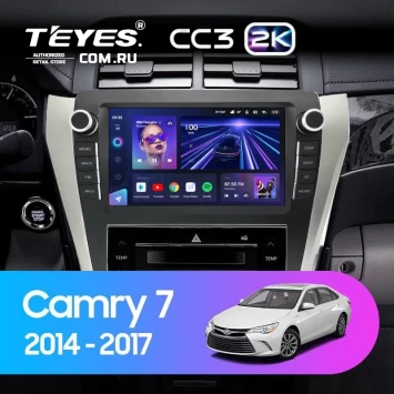Штатная магнитола Teyes CC3 2K 6/128 Toyota Camry 7 XV 50 55 (2014-2017) F3 с кнопками