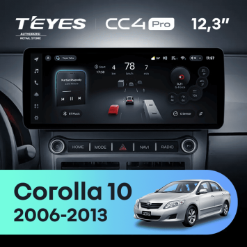 Штатная магнитола Teyes CC4 Pro 12.3" 8/128 Toyota Corolla 10 E140 E150 (2006-2013)