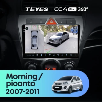 Штатная магнитола Teyes CC4 Pro 360 8/128 Kia picanto (2007-2011)