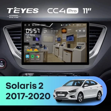 Штатная магнитола Teyes CC4 Pro 8/128 Hyundai Solaris 2 (2017-2020) F1 Тип-B (11")
