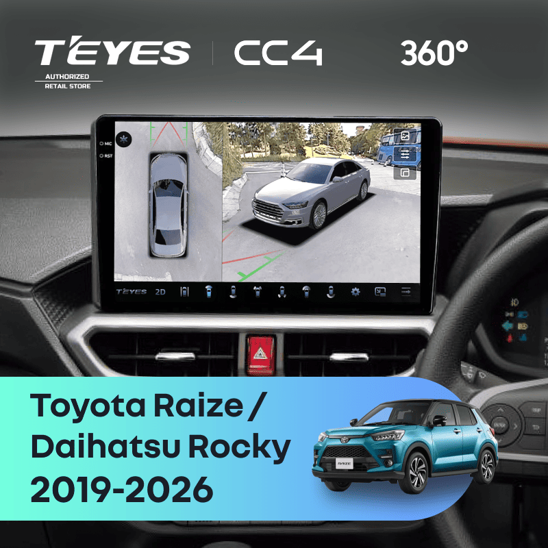 Штатная магнитола Teyes CC4 360 6/64 Daihatsu Rocky (2019-2026) F2 Правый руль