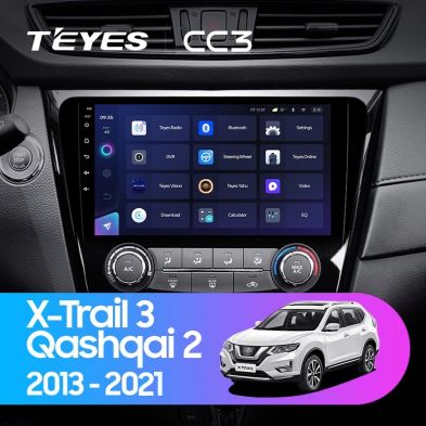 Штатная магнитола Teyes CC3 6/128 Nissan X-Trail 3 T32 (2013-2021) F2 климат контроль Тип-AB