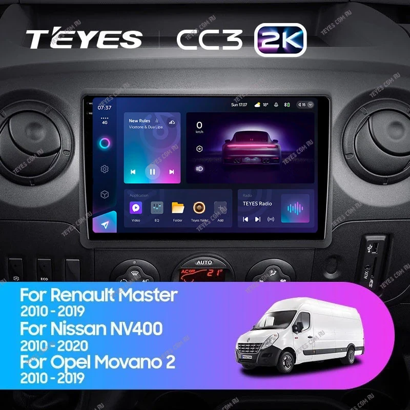 Штатная магнитола Teyes CC3 2K 360 6/128 Opel Movano 2 (2010-2019) F1