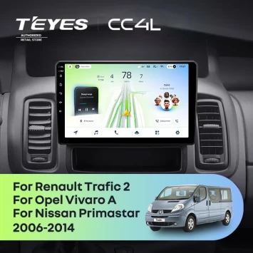 Штатная магнитола Teyes CC4L 6/64 с DTS Opel Vivaro A (2006-2014) Тип-B