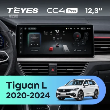 Штатная магнитола Teyes CC4 Pro 12.3" 8/128 Volkswagen Tiguan L (2020-2024)